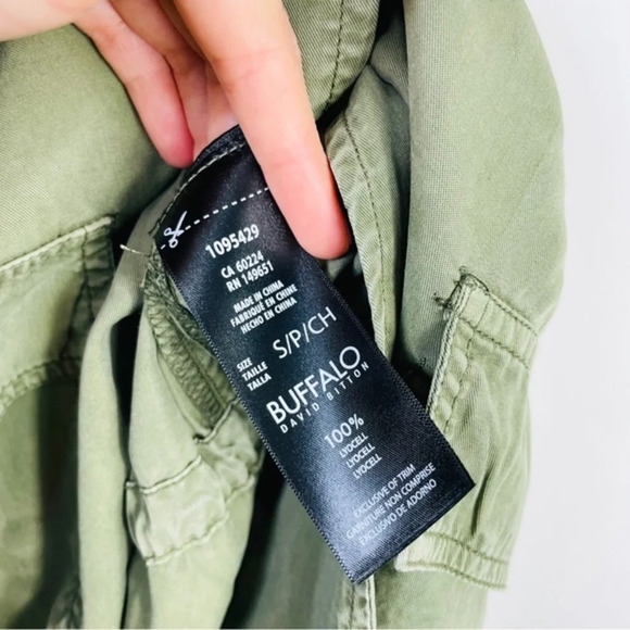 Olive Green Army Green Vest Tunic Length Cardigan Size Small - Picture 8 of 9